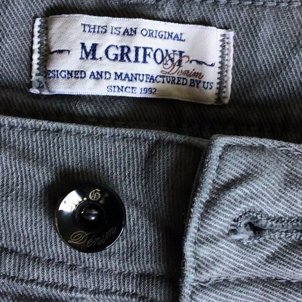 EUC M.Grifoni gray denim jeans black button fly